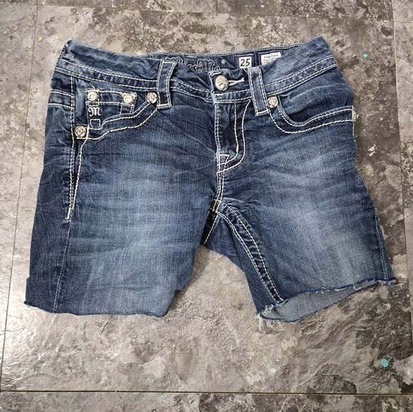 Miss Me Pants - Miss Me Womens? Juniors? Signature Skinny Hand Cut Jean Shorts Size 25